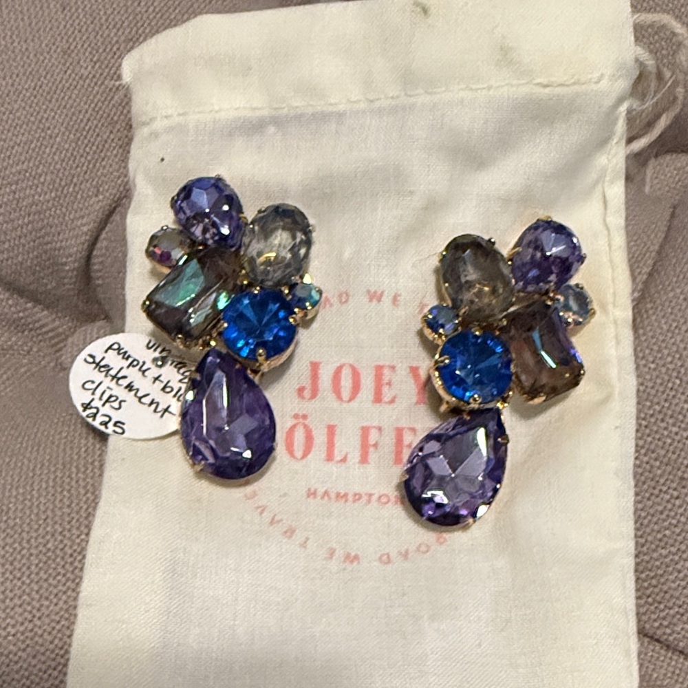 Purple and Blue Crystal Earrings